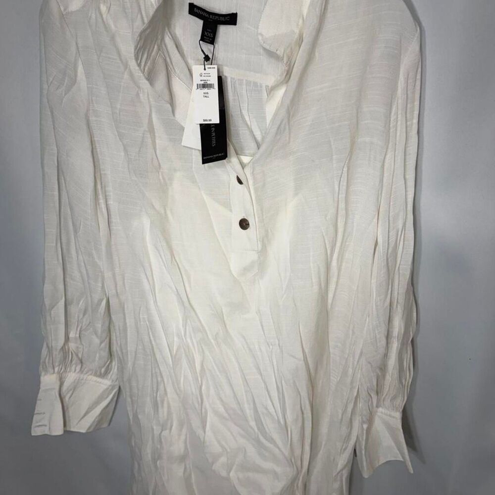 Banana-republic Women's White and Cream Blouse
